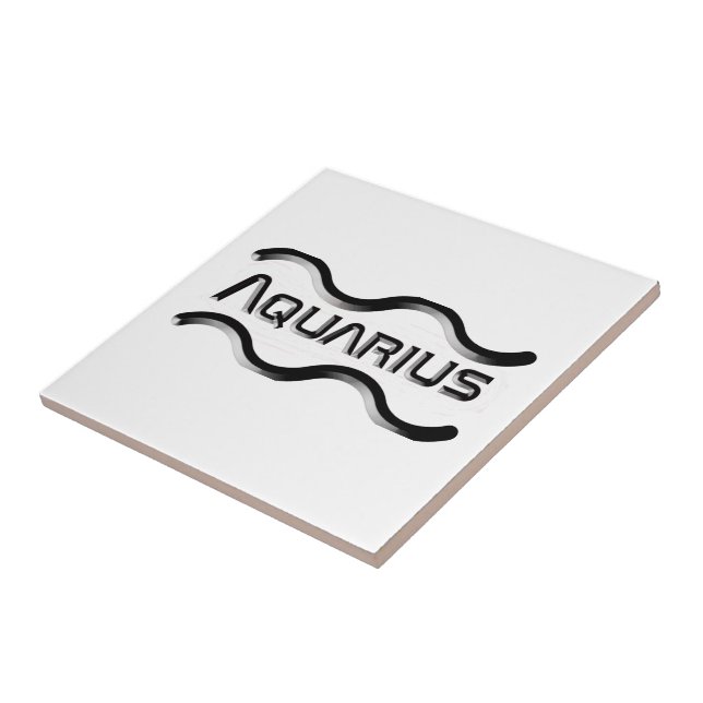 AQUARIUS, Abstract Design of the Zodiac Sign,  Tile (Side)