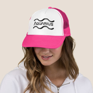 AQUARIUS, Abstract Design of the Zodiac Sign,  Trucker Hat