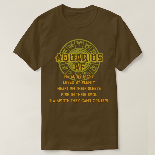 Aquarius AF February Pride Funny Aquarium T-Shirt (Design Front)
