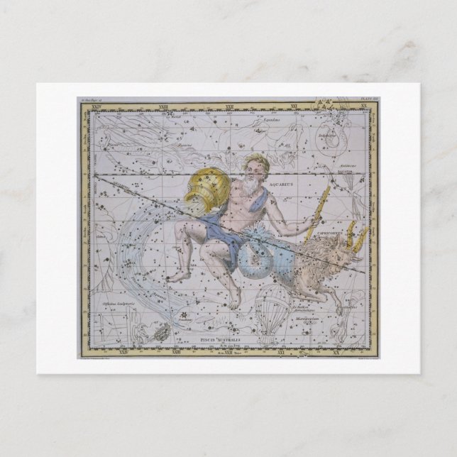 Aquarius and Capricorn, from 'A Celestial Atlas', Postcard (Front)