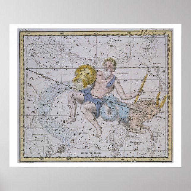 Aquarius and Capricorn, from 'A Celestial Atlas', Poster (Front)