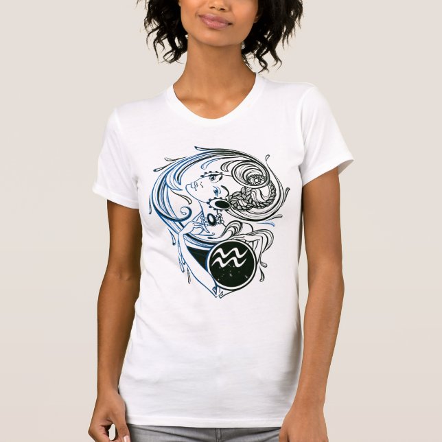 Aquarius Art Deco Lady T-Shirt (Front)