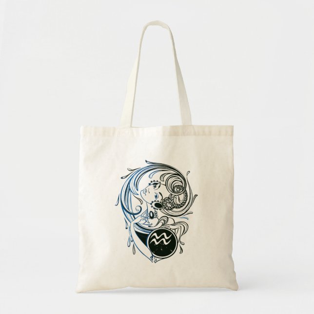 Aquarius Art Deco Lady Tote Bag (Front)