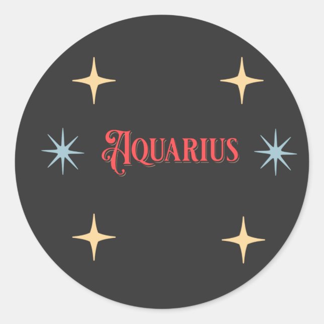 Aquarius Astrological Sign  Classic Round Sticker (Front)