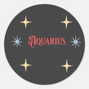 Aquarius Astrological Sign  Classic Round Sticker