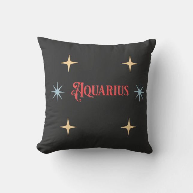 Aquarius Astrological Sign  Cushion (Front)