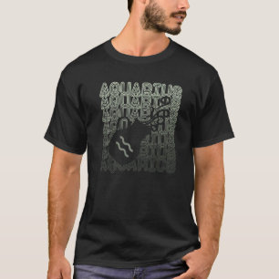 Aquarius Astrology Retro 70s Zodiac Signs Horoscop T-Shirt