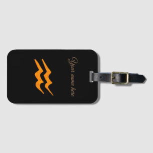 Aquarius Astrology Sign Luggage Tag