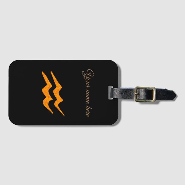 Aquarius  Astrology Sign Luggage Tag (Front Horizontal)