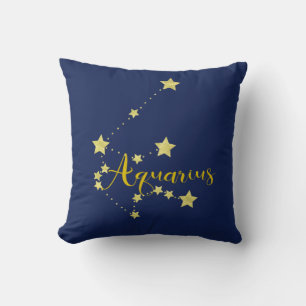 Aquarius Astrology with Constellation of Stars Cushion