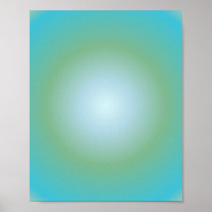 Aquarius Aura Gradient Zodiac, Blue Green Gradient Poster