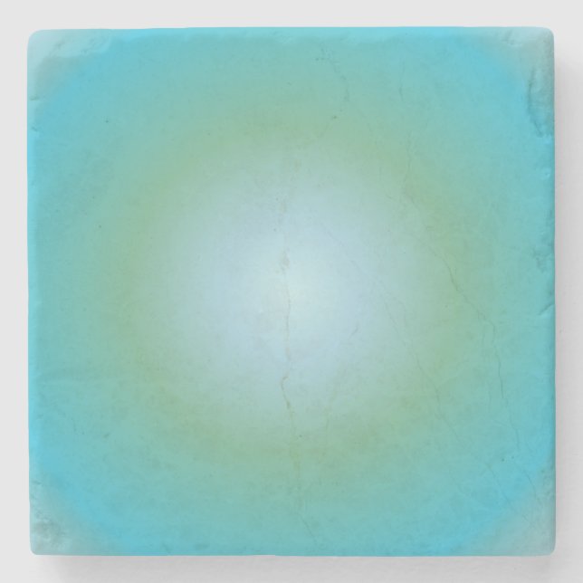 Aquarius Aura Gradient Zodiac, Blue Green Gradient Stone Coaster (Front)