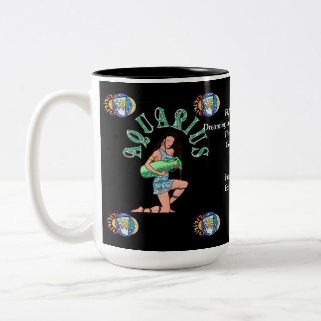 Aquarius Birth Sign Zodiac Mug (Left)