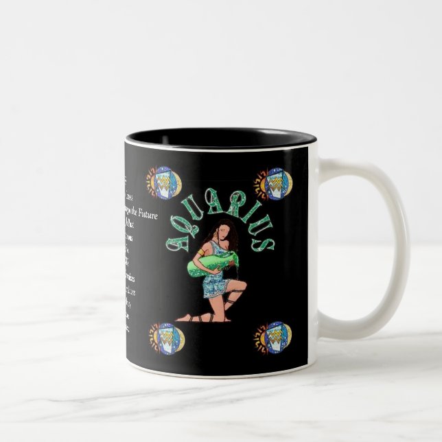 Aquarius Birth Sign Zodiac Mug (Right)
