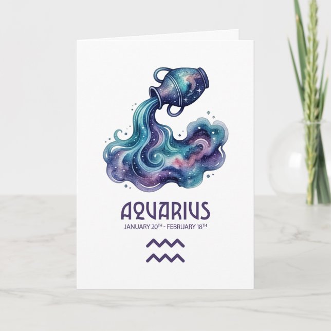 Aquarius Birthday Card (Front)