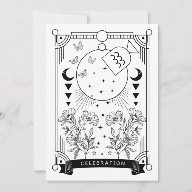 Aquarius Birthday Celebration Invitation (Front)