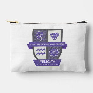 Aquarius Birthday Crest™ for February 1-18 Accessory Pouch