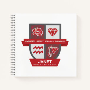 Aquarius Birthday Crest™ for January 20-31 Notebook
