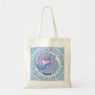 Aquarius birthday custom tote bags