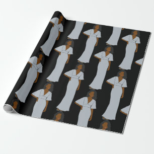 Aquarius Black Zodiac Astrology Wrapping Paper