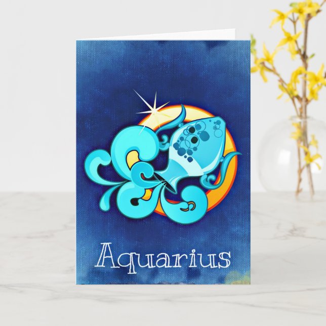 Aquarius Card (Yellow Flower)