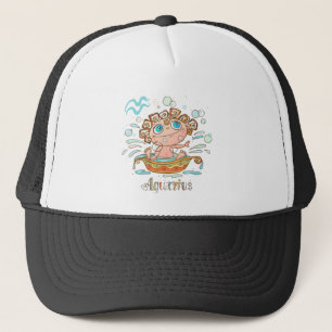 Aquarius Cartoon Baby Trucker Hat