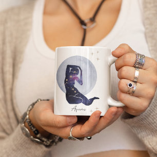 Aquarius Celestial Mug Blue Purple Zodiac Mug