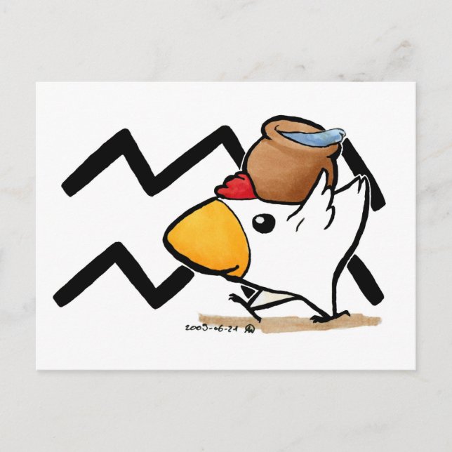Aquarius Chicken Postcard (Front)