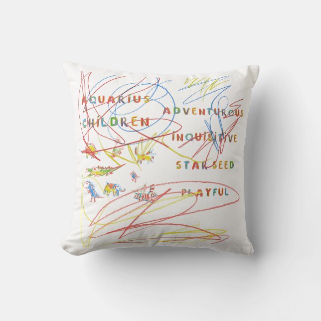 Aquarius Child Zodiac Pillow (Front)