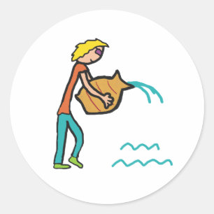 Aquarius Classic Round Sticker
