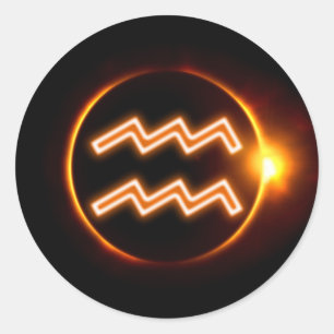 Aquarius Classic Round Sticker