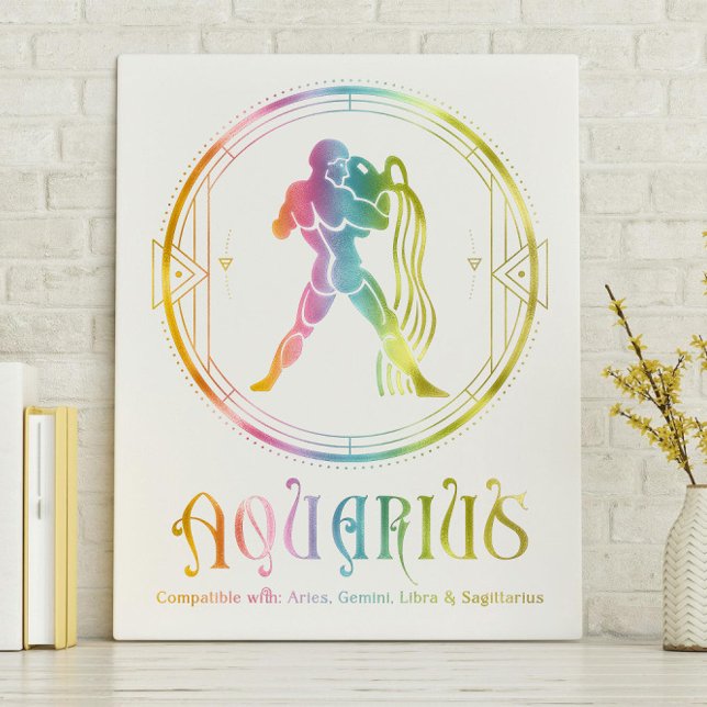 Aquarius Compatibility Designed Canvas Print (Creator Uploaded)