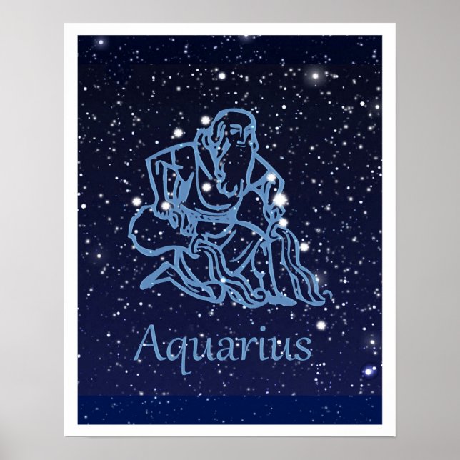 Aquarius Constellation and Zodiac Sign with Stars (Front)