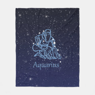 Aquarius Constellation and Zodiac Sign with Stars Fleece Blanket