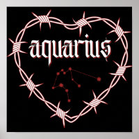 Aquarius Constellation Gothic Dark Celestial Art