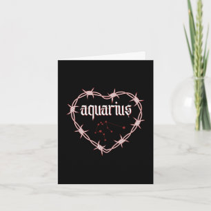 Aquarius Constellation Gothic Dark Edgy Birthday Card