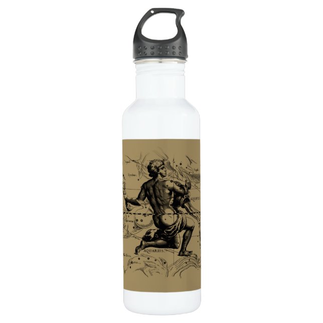 Aquarius Constellation Hevelius 1690 Jan 20 Feb 18 710 Ml Water Bottle (Front)