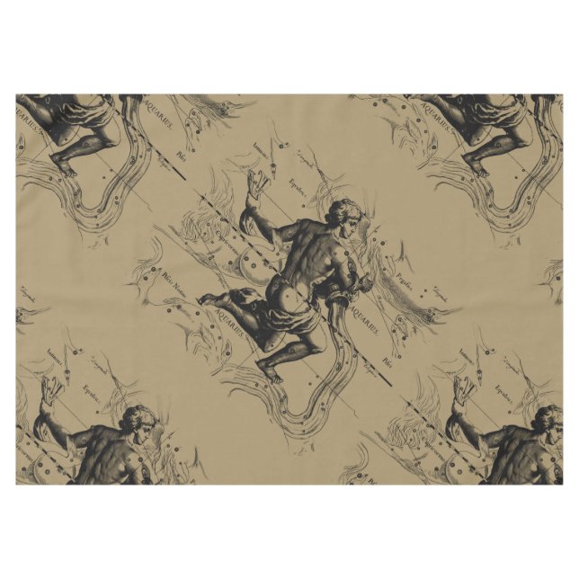 Aquarius Constellation Hevelius 1690 Jan 20 Feb 18 Tablecloth (Front (Horizontal))