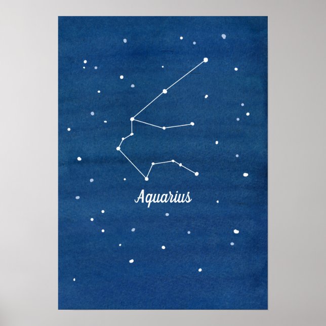 Aquarius Constellation Stars Sky Poster (Front)