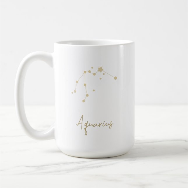 Aquarius Constellation Zodiac Coffee Mug (Left)