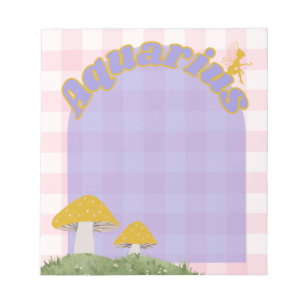 Aquarius Cottagecore Whimsical Fairy Mushroom Art Notepad