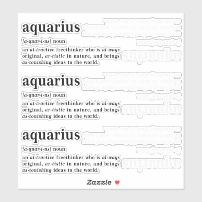 Aquarius Definition Aesthetic Astrology Gift (Sheet)