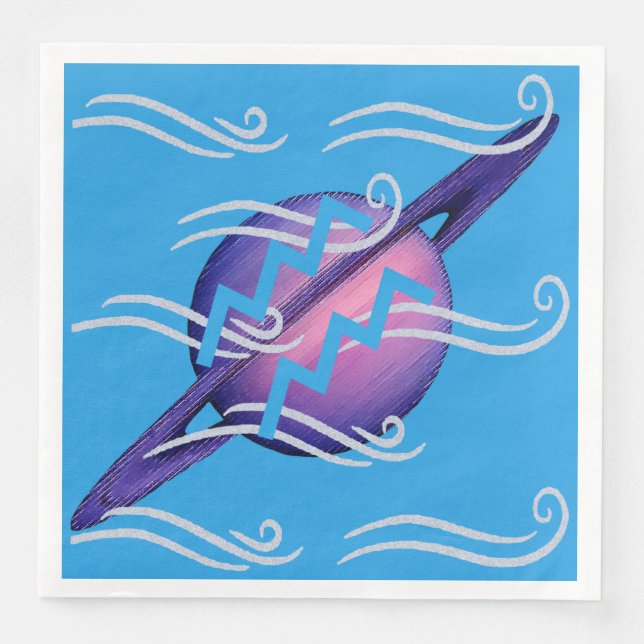 Aquarius Dinner Napkins (Front)