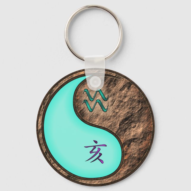 Aquarius & Earth Boar Key Ring (Front)