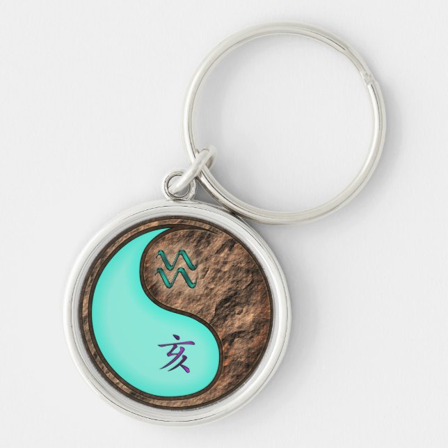 Aquarius & Earth Boar Key Ring (Front)