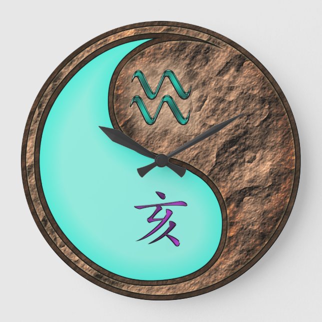 Aquarius & Earth Boar Large Clock (Front)