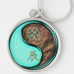 Aquarius & Earth Dragon Key Ring