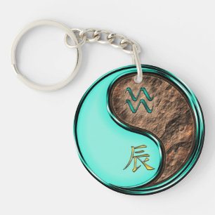 Aquarius & Earth Dragon Key Ring