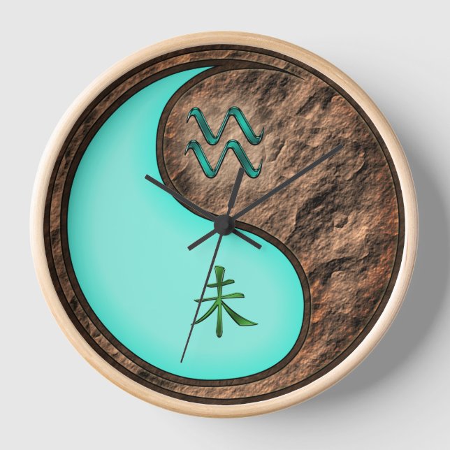 Aquarius & Earth Goat Clock (Front)