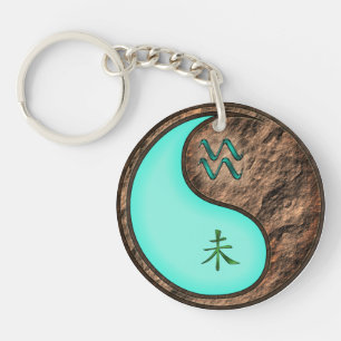 Aquarius & Earth Goat Key Ring